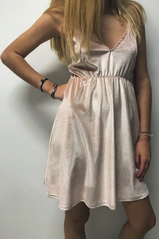 Velvet Cami Dress in Baby Pink, Dresses & Rompers,  Cocktail Black