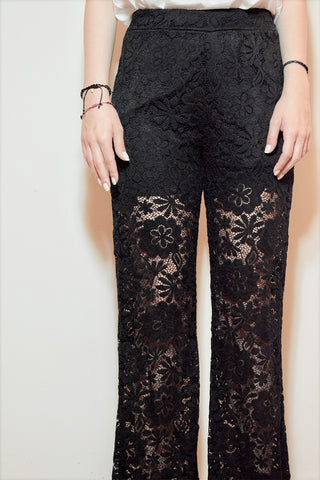 Wide Leg Lace Pants, pants & jeans,  Cocktail Black