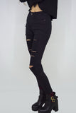 High Waisted Ripped Jeans in Black, pants & jeans,  Cocktail Black