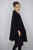 Oversized Sweat Poncho with Zipped pockets in Black, Sweatshirts & Hoodies,  Cocktail Black