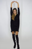 Oversize Lounge Longsleeve Dress in Black, Dresses & Rompers,  Cocktail Black