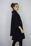 Oversized Sweat Poncho with Zipped pockets in Black, Sweatshirts & Hoodies,  Cocktail Black