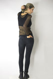 Jeans with Rips Design and  Studded Knee, pants & jeans,  Cocktail Black