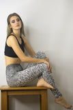 Active Leggings in Black and White Combination Print, Leggings,  Cocktail Black