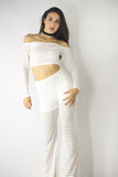 Flare Trousers with Sheer Stripes, pants & jeans,  Cocktail Black