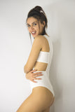Bodysuit with Side Cuts in Crème, Bodysuits & Bralettes,  Cocktail Black