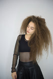 Longsleeve Fishnet Top, Tops,  Cocktail Black