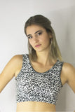 Active Vest Top in Black and White Dalmatian Print, Tops,  Cocktail Black