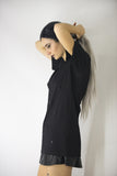 Longline Oversize T-shirt with Small Decoration Details, Tops,  Cocktail Black