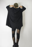 Longline Hooded Cardigan in Black, Sweatshirts & Hoodies,  Cocktail Black
