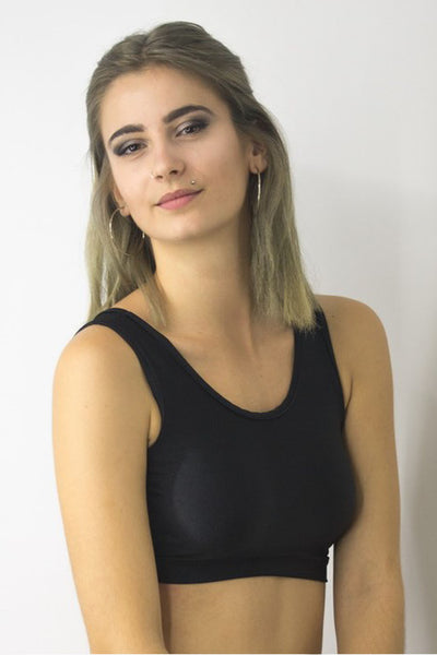 Active Vest Top in Black, Tops,  Cocktail Black