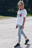 "I AM GONNA ROCK YOU" T-shirt with Black Strasses, Tops,  Cocktail Black