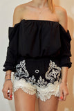 Black Shorts with Lace Details, Shorts & Skirts,  Cocktail Black