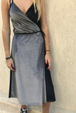 Contrast Velvet Midi Dress-Wear in 2 Ways, Dresses & Rompers,  Cocktail Black