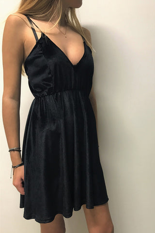 Velvet Cami Dress in Black, Dresses & Rompers,  Cocktail Black