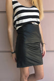 Faux Leather Midi Skirt, Shorts & Skirts,  Cocktail Black