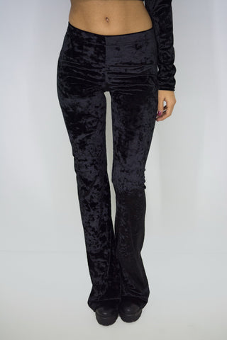 The Velvet Flare Pants in Black, pants & jeans,  Cocktail Black