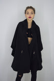 Oversized Sweat Poncho with Zipped pockets in Black, Sweatshirts & Hoodies,  Cocktail Black