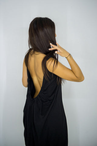 Maxi Dress with Open Back, Dresses & Rompers,  Cocktail Black