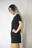 Longline Oversize T-shirt with Small Decoration Details, Tops,  Cocktail Black