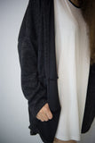 Fleece Cardigan in Carbon Black, Sweatshirts & Hoodies,  Cocktail Black
